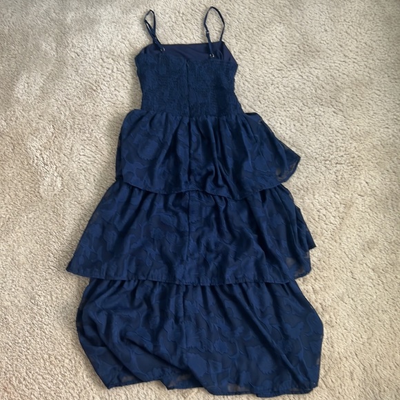 Lulu’s Navy Blue Floral Tiered Dress - XS - Picture 6 of 7